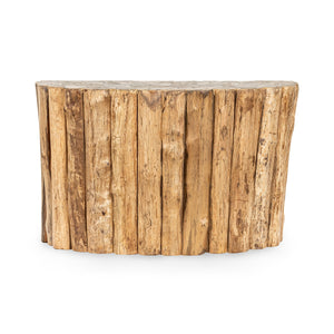Norwest Solid Wood Console Table with Petrified Stone Top