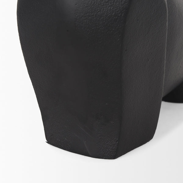 Radu Large Matte Black Metal Bull Decorative Object