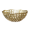DECORATIVE BOWL WITH ORGANIC OPEN DESIGN IN TEXTURED BRASS FINISH