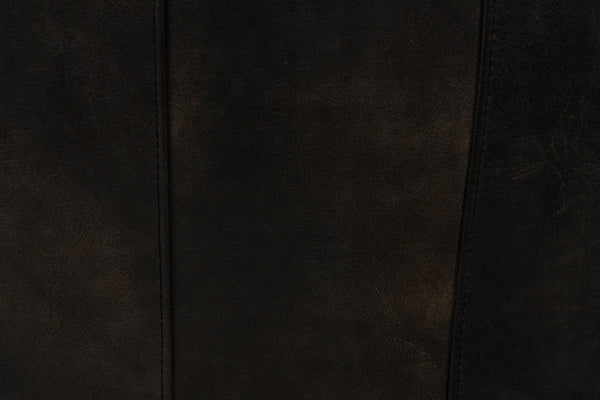 Christopher Leather Club Chair - Jet Black with Metal Frame