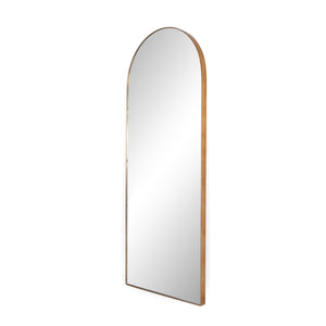 Georgina Floor Mirror In Polished Brass