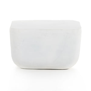 Basil Square Outdoor End Table In White