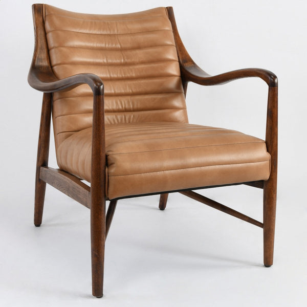 Kenneth Leather Club Chair in Adobe Tan