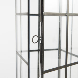 Gamfield 6.1L x 6.1W x 16.7H Large Black Metal and Glass Lantern
