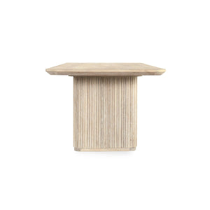 Vander Solid Wood Rectangle Dining Table, Cream Washed