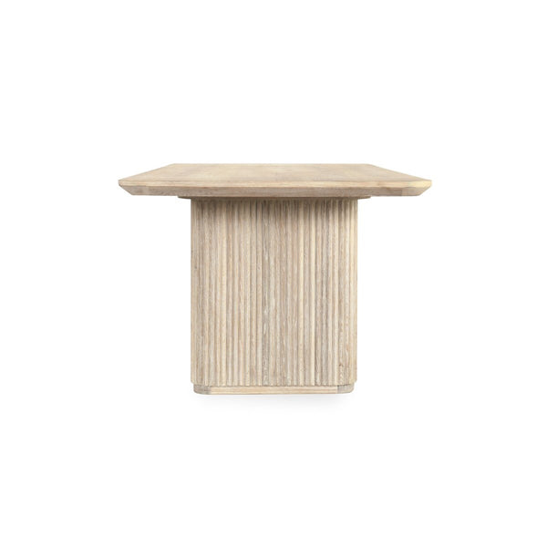 Vander Solid Wood Rectangle Dining Table, Cream Washed