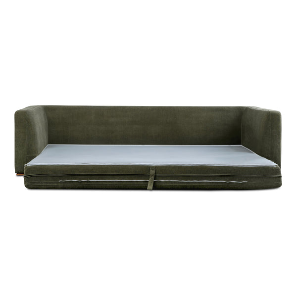 Rue Sleeper Sofa in Deep Green with Feather Fill