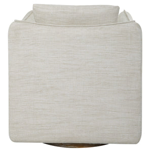 Corben White Swivel Armchair