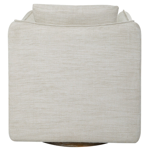 Corben White Swivel Armchair