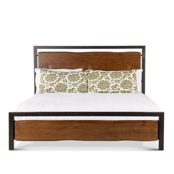 Aspen Acacia Wood King Bed in Walnut Finish