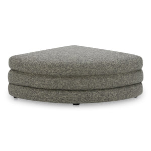 Lowtide Curved Ottoman in Stone Tweed Fabric