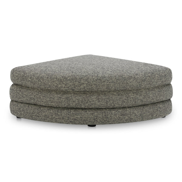 Lowtide Curved Ottoman in Stone Tweed Fabric