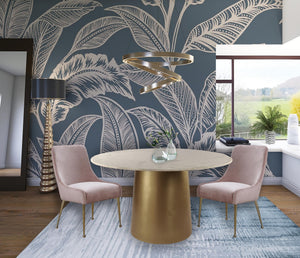 Irvin Dining Chair In Pink Velvet