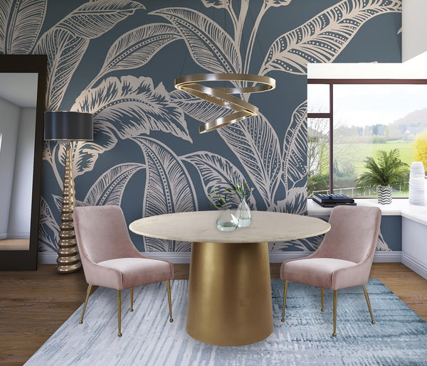 Irvin Dining Chair In Pink Velvet