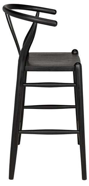 Zola Sungkai/Mindi Counter Stool in Charcoal Black