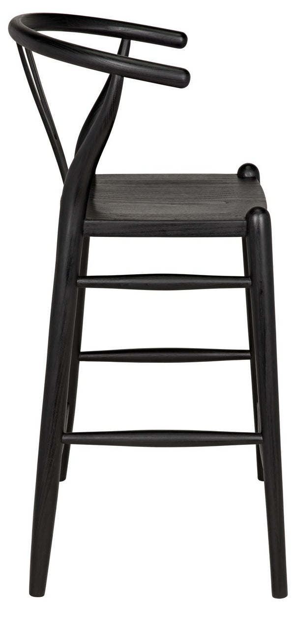 Zola Sungkai/Mindi Counter Stool in Charcoal Black