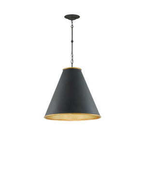 Pierrepont Black Large Pendant In  Black & Gold