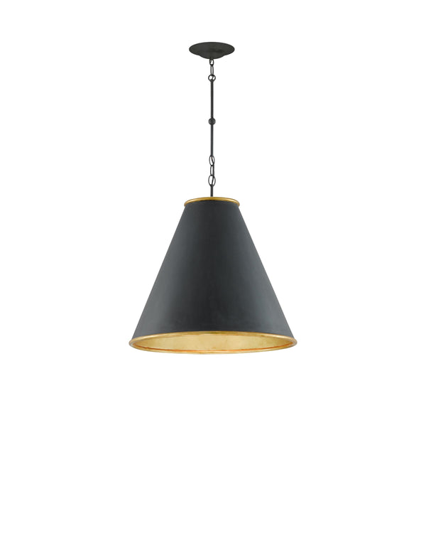 Pierrepont Black Large Pendant In  Black & Gold