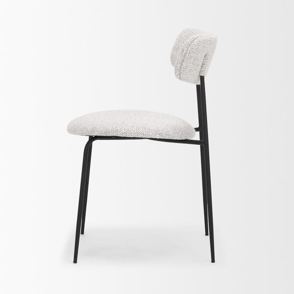 Casey Matte Black Metal w/ Gray Fabric Dining Chair