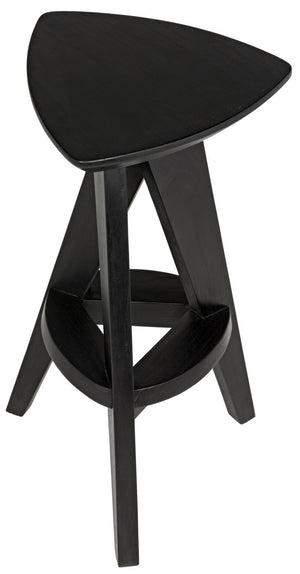 Twist Sungkai/Mindi Counter Stool in Charcoal Black