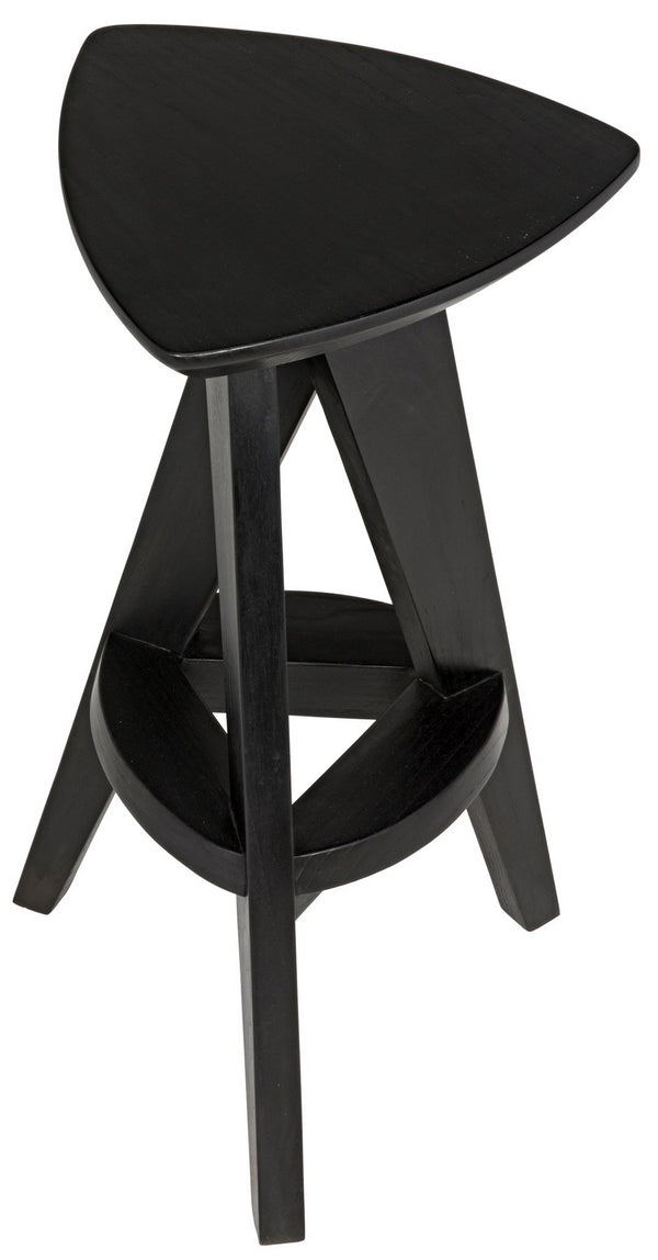 Twist Sungkai/Mindi Counter Stool in Charcoal Black