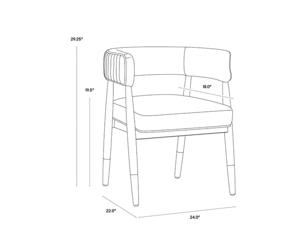 CALLEM DINING ARMCHAIR - ANTONIO CHARCOAL
