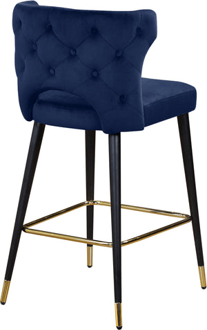 Allan Stool In Navy Velvet