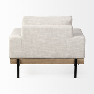 Colburne I Beige Fabric W/ Wood and Iron Frame Accent Chair