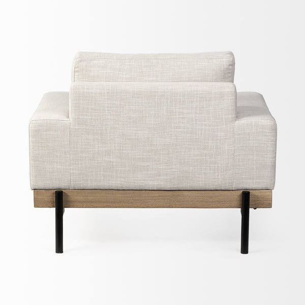 Colburne I Beige Fabric W/ Wood and Iron Frame Accent Chair
