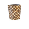 OVAL WASTEBASKET GOLD LF/BRN PTRN