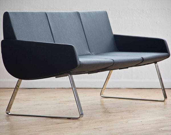 York Modular Sofa In Black Leather