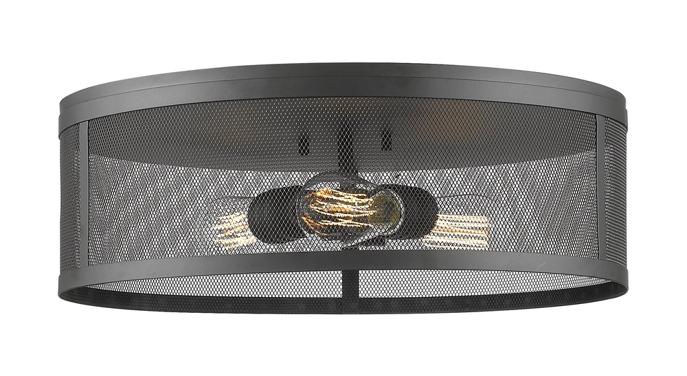 Meshsmith 3 Light Flush Mount in Bronze Finish