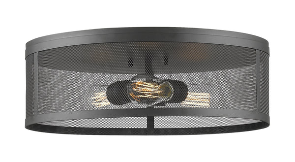 Meshsmith 3 Light Flush Mount in Bronze Finish