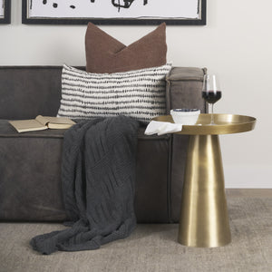 Roland Satin Brass Cast Aluminum Metal Accent Table