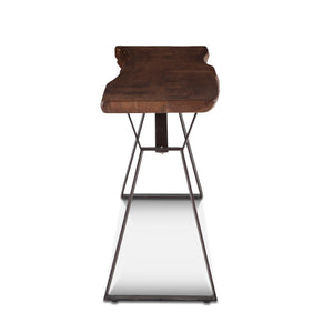 London Loft 68-Inch Acacia Wood Live Edge Console Table in Walnut Finish