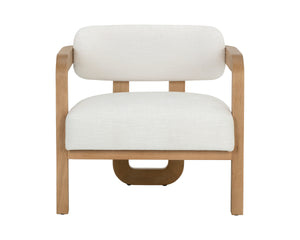 MADRONE LOUNGE CHAIR - RUSTIC OAK - HEATHER IVORY TWEED