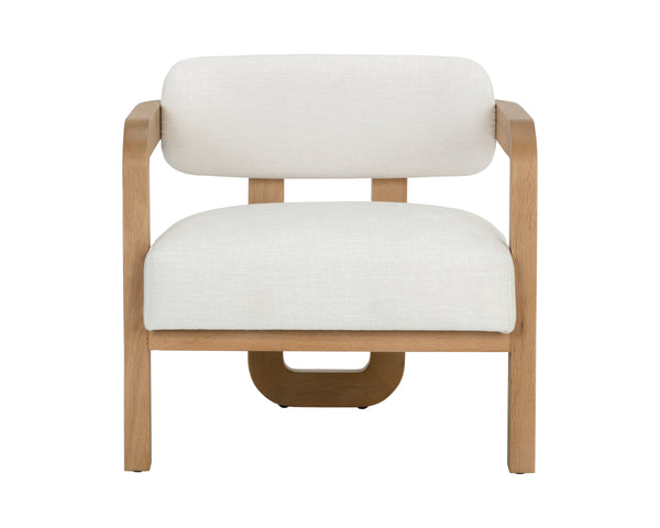 MADRONE LOUNGE CHAIR - RUSTIC OAK - HEATHER IVORY TWEED