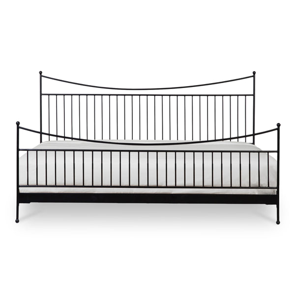 Moe's Monet Queen Bed Black with Curved Metal Frame