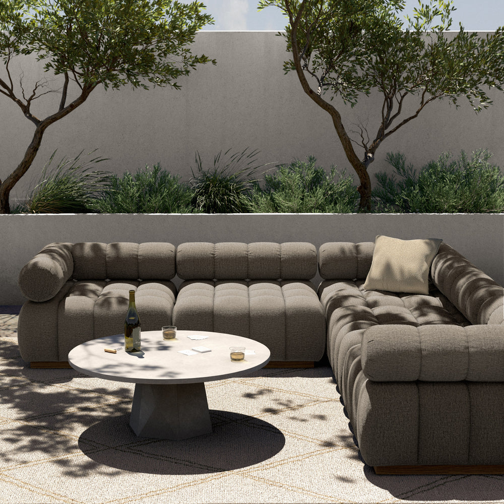 Roma Outdoor 5Pc Sectional In Alessi Fawn