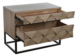 Draco Washed Walnut Sideboard on Matte Black Industrial Steel Stand