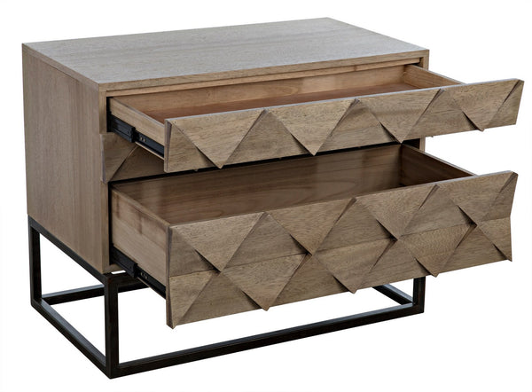 Draco Washed Walnut Sideboard on Matte Black Industrial Steel Stand