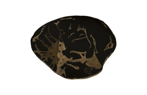 Cast Petrified Wood Stool In Brown & Black