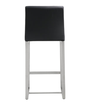 Denmark Black Stainless Steel Counter Stool (Set of 2)