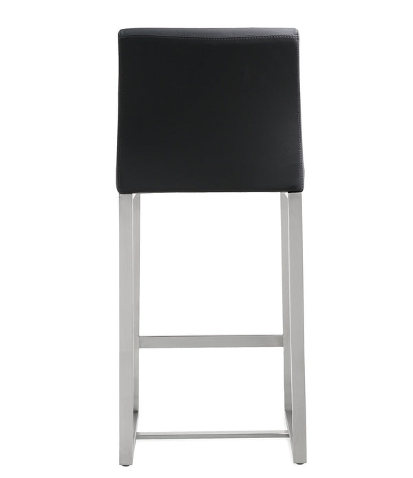 Denmark Black Stainless Steel Counter Stool (Set of 2)