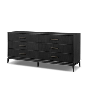 Rosenell 6 Drawer Dresser - Black Paper Cord