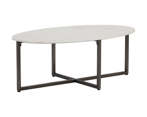 Kiara Coffee Table - Gunmetal - White Marble