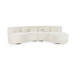 Octavia Crescent Sectional - Vanilla Polyester