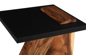 Slant Side Table, Natural/Black