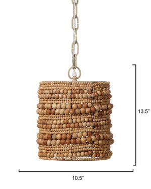 Strand Wood Beaded 1-Light Pendant