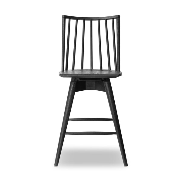 Lewis Swivel Counter Stool in Black Oak